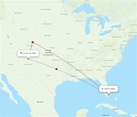 All Flight Routes From Miami To Santa Fe MIA To SAF Flight Routes