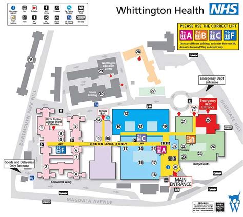 Whittington Hospital Map