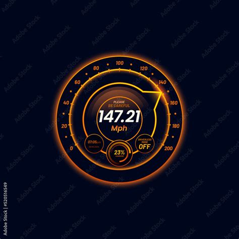 Car Futuristic Speedometer Gauge Neon Dial Neon Scale Automobile Or