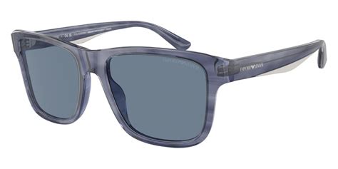 Emporio Armani EA4208 605480 56 Shiny Blue Top Smoke Sunglasses