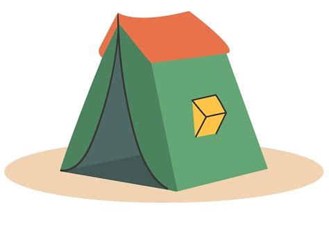 Une Seule Tente De Camping Verte Avec Un Toit Orange Et Une Fenêtre