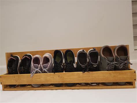 New Wood Wall Mounted Shoe Rack Storage Etsy