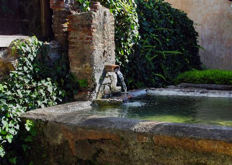 Free Images : tree, rock, waterfall, architecture, wall, pond, backyard ...