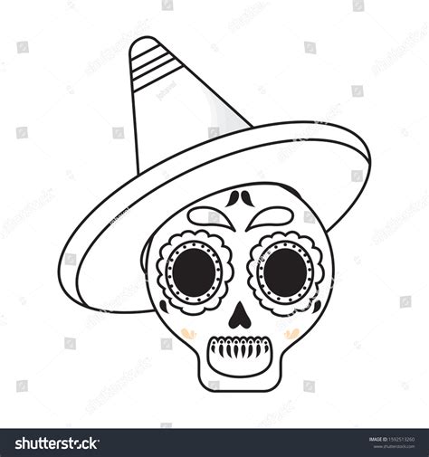 Mexican Skull Hat Design Mexico Culture Stock Vector Royalty Free