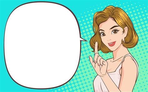 Premium Vector Woman With Finger Pointing Says Comic Speech Bubble