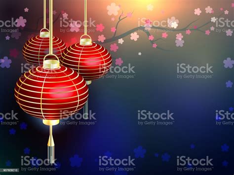 The Chinese New Year Postcard Chinese New Year Lantern Stock Illustration Download Image Now