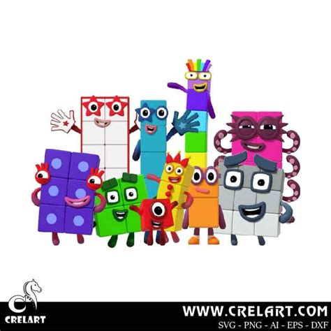 Numberblocks Png Bundle Number Blocks Png Crelart Block Birthday