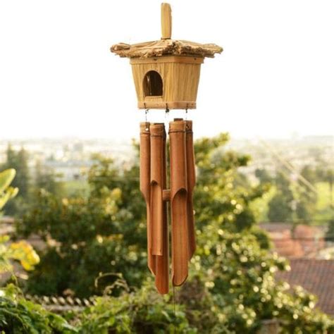 Bamboo Wind Chime Bird House Indonesia 13534120 Overstock