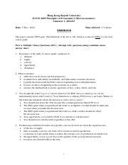 2022 23 Midterm Test Version B With Answers Pdf Hong Kong Baptist