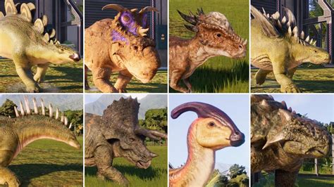 ALL 46 HERBIVORE DINOSAURS Jurassic World Evolution 2 YouTube