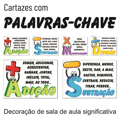 Cartazes Matemáticos Palavras Chave Professora Vilma Ribeiro Hotmart