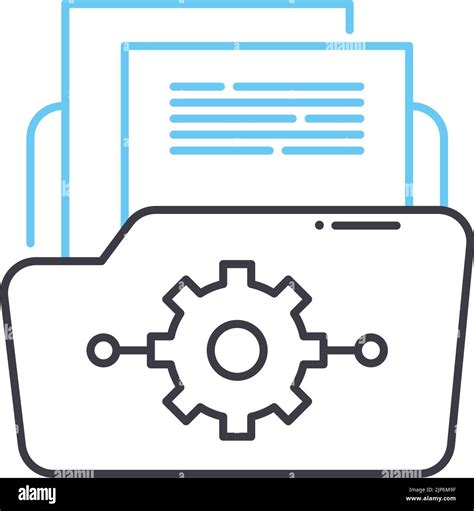 Data Management Line Icon Outline Symbol Vector Illustration Concept