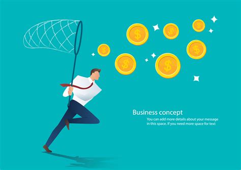 Businessman Trying To Catch Money Business Concept 536428 Vector Art At