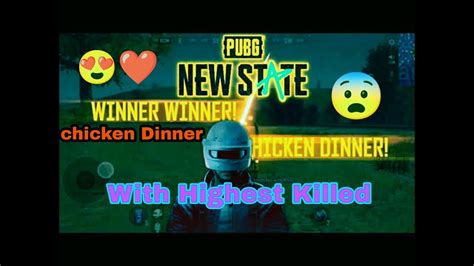 Pubg New State First Chicken Dinner Pubg Mobile New State Gameplay