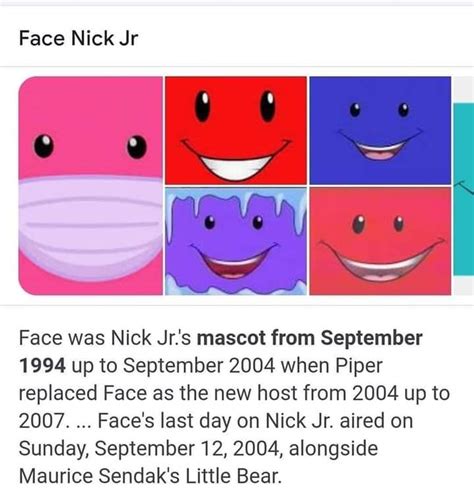 Nick Jr. Face : r/90s_kid