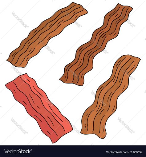 Set of bacon Royalty Free Vector Image - VectorStock