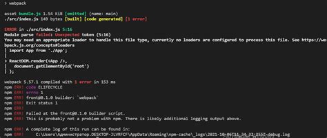 Node Js Webpack React Error Module Parse Failed Unexpected Token