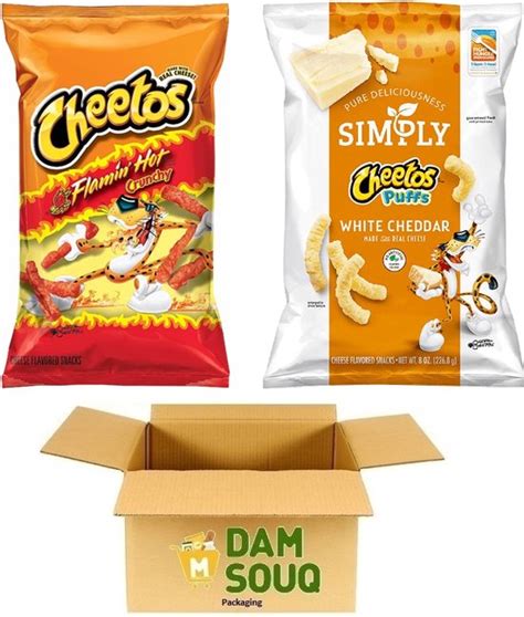 Damsouq Mixpak Cheetos Chips Flamin Hot Puffs White Cheddar X Gram Bol