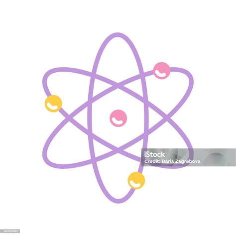 Atoms School Drawing Vector Flat Illustration On White Background Stock Illustration Download