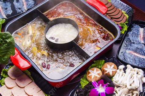 Mandarin Duck Pot Instant Boiled Mutton Hot Pot Background Hot Pot Food Chili Background