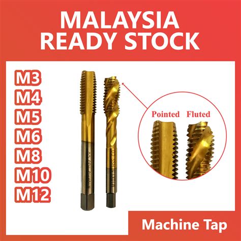 M3 M4 M5 M6 M8 M10 M12 Spiral Pointed And Fluted Machine Tap For