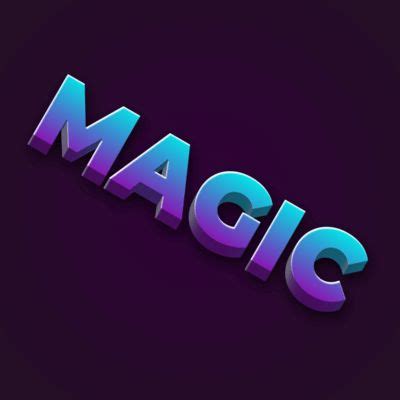 The Word Magic Written In 3d Letters On A Dark Background With Blue And