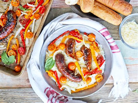 Sheet Pan Italian Sausage With Onions And Peppers Over Polenta Recipe