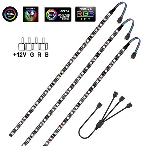 Tira De Luces Led Rgb De 12v Y 4 Pines Para Pc Cinta 5050 Rgb Para