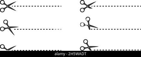 Scheren Mit Cut Dash Gepunktete Linie Zeichen Symbol Symbol Anpassen