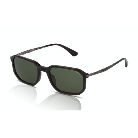 Police Men’s Sunglasses Splf67 Origins Nineties 3 0722 Shiny Dark Havana Green Genuine Style