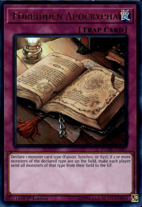 Yugioh Duel Devastator Ultra Rare Forbidden Apocrypha Dude En047