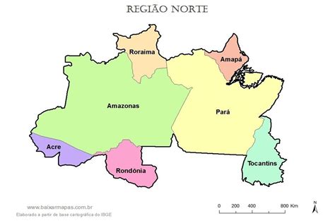 Mapa Da Regi O Norte Do Brasil