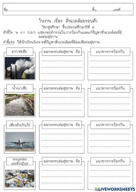 Phatchacamon ใบงานที่ 1 สิ่งแวดล้อมกับสุขภาพ 1569753