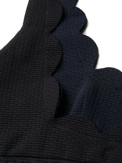 Marysia Scallop Edge Seersucker Textured Bikini Black FARFETCH