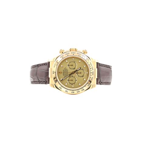 Rolex Daytona 116518 Leather Strap Champagne Dial With Gold Subdials Debonar Watches Sp Z O O