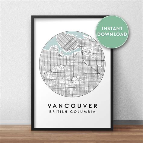 Vancouver City Map Printable, Street Map Art, Vancouver Map Print ...