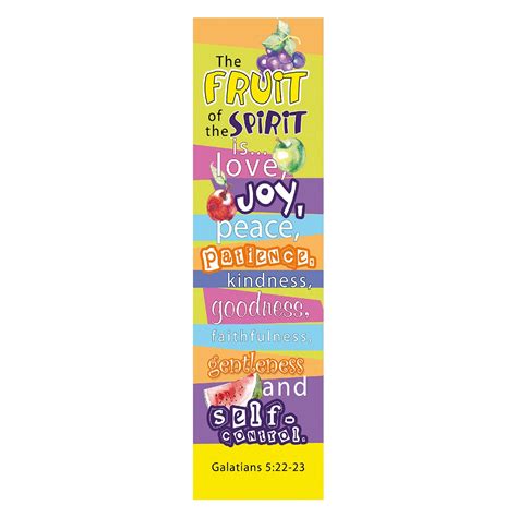 Fruit Of The Spirit Sunday Schoolteacher Bookmark Set Galatians 522