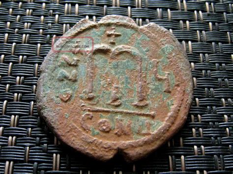 Tiberius Ii Ad Ae Follis Constantinople Bronze Coin Large M