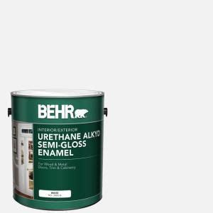 Behr Gal White Urethane Alkyd Semi Gloss Enamel Interior Exterior