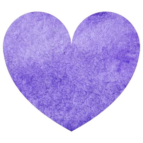 Symbole D amour Coeur Violet Aquarelle Vecteur Isolé Vecteur Premium