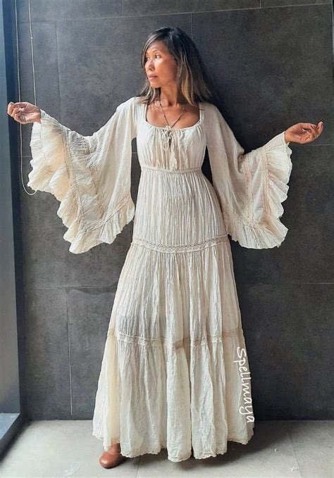 Boho Wedding Dressboho Flare Sleeve Maxi Dressblack Maxi Etsy Boho