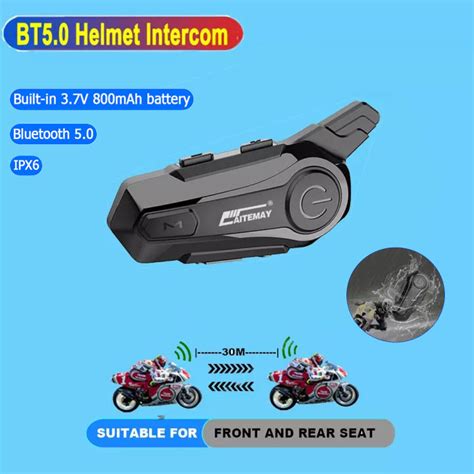 E Motorcycle Helmet Bluetooth Intercom Headset M Waterproof