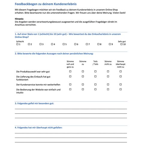 Muster Vorlagen für Fragebogen Umfragen