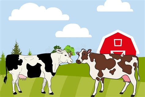 Cows at the Farm, Farm House with Cows, Printable and Online Usage - 1 ...