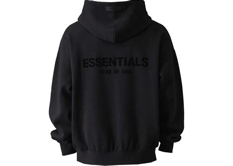 Fear Of God Essentials Pullover Chest Logo Hoodie Stretch Limoblack Mens Fw22 Us