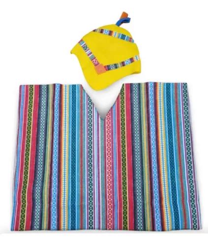 Disfraz Coya Colla Poncho Gorro Pa O Infantil Belgrano R