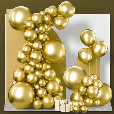 Amazon PartyWoo Metallic Gold Balloons 130 Pcs Gold Balloons