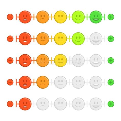 Feedback Emoticon Rang Oder Niveau Der Zufriedenheits Bewertung Bericht