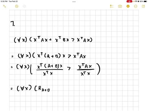 If B Is Positive Definite Show From The Rayleigh Quotient That The