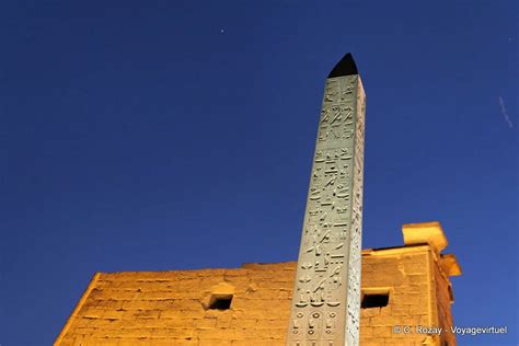 Obelisk Summit In The Night Sky Luxor Temple Egypt